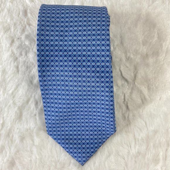 Kenneth Cole Reaction Men's Modern Pindot Slim Neck Tie in Blue 100% Silk - Picture 3 of 5